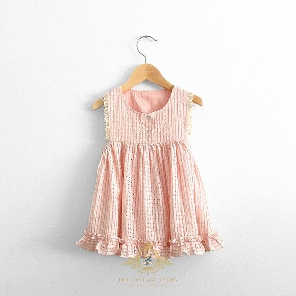 The Vintage Teddy Other - NWT Pretty Girls Sun Dress Checkered Lace Ruffles Bohemian Spring & Summer 2T
